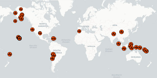 USGS - M2.5+ Earthquakes (Today)