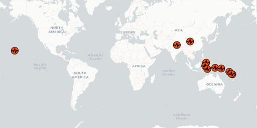 USGS - M4.5+ Earthquakes (Today)