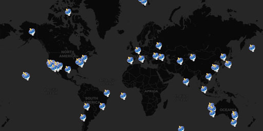 Radio Telescopes and Space Communications Worldwide